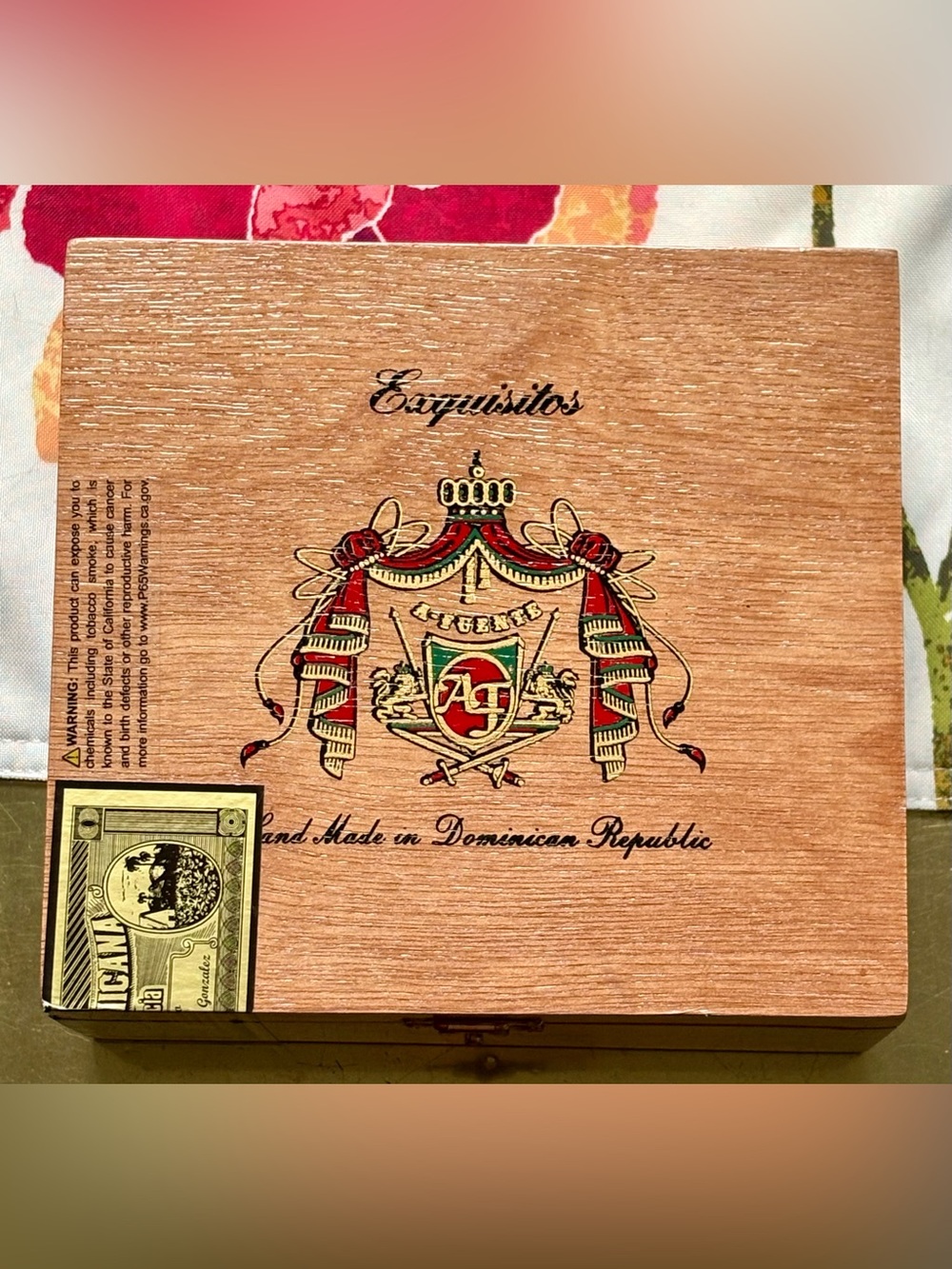 Arturo Fuente Exquisitos Cuban-Style Corona Empty Wood Cigar Box Dominican Rep.